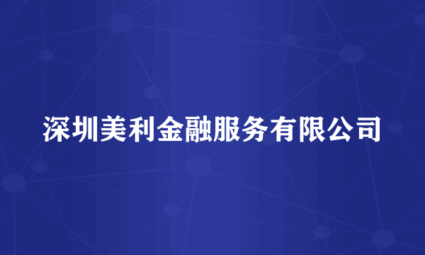 深圳美利金融服务有限公司