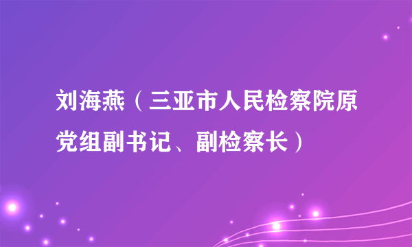 刘海燕（三亚市人民检察院原党组副书记、副检察长）