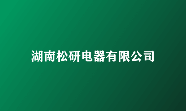 湖南松研电器有限公司