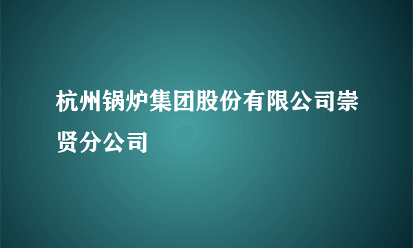 杭州锅炉集团股份有限公司崇贤分公司