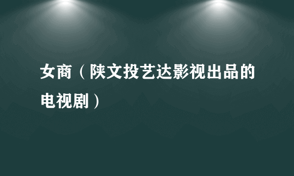 女商（陕文投艺达影视出品的电视剧）