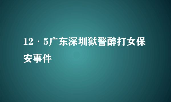 12·5广东深圳狱警醉打女保安事件