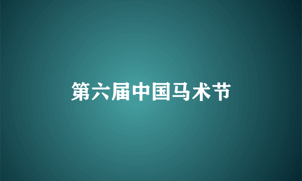 第六届中国马术节