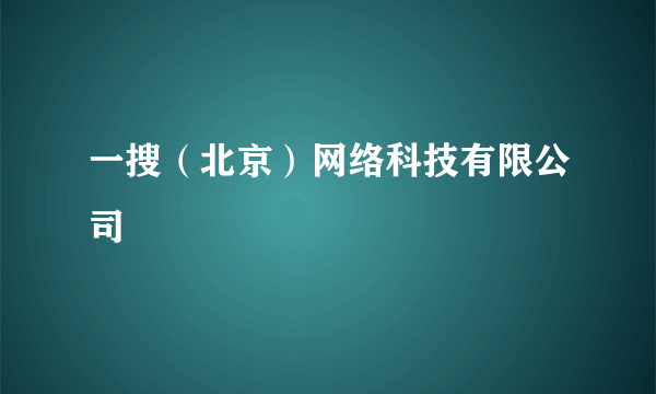 一搜（北京）网络科技有限公司
