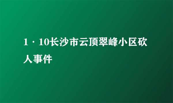 1·10长沙市云顶翠峰小区砍人事件
