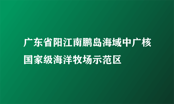 广东省阳江南鹏岛海域中广核国家级海洋牧场示范区