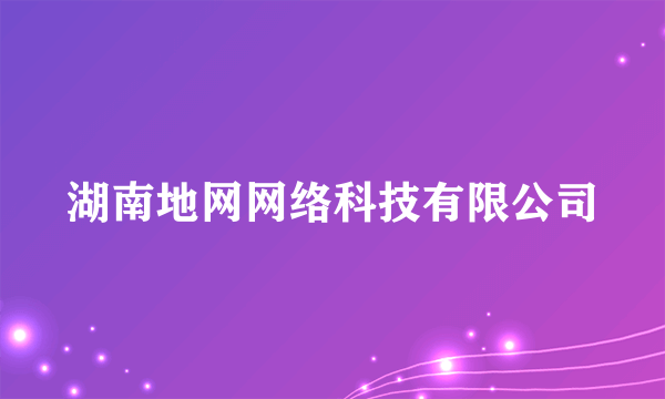 湖南地网网络科技有限公司