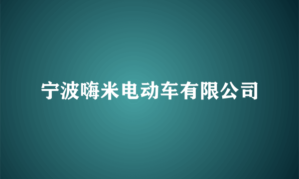 宁波嗨米电动车有限公司