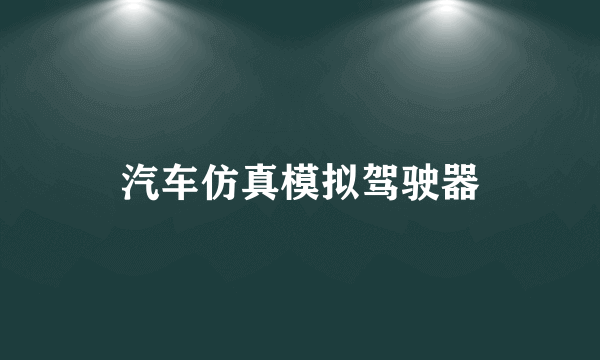 汽车仿真模拟驾驶器