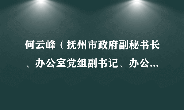 何云峰（抚州市政府副秘书长、办公室党组副书记、办公室主任）