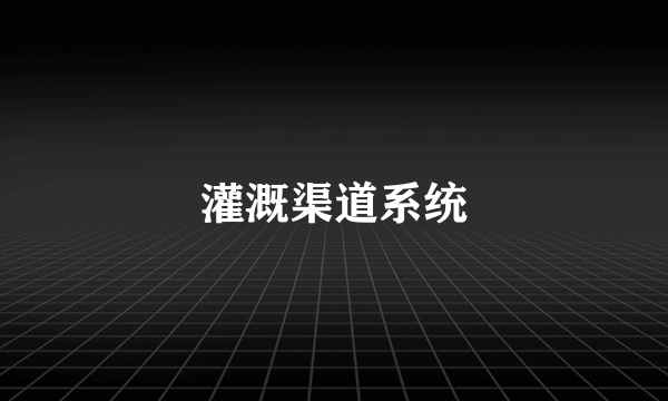 灌溉渠道系统