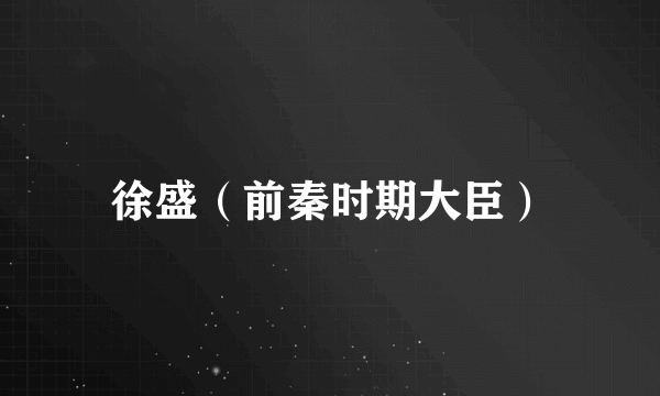徐盛（前秦时期大臣）