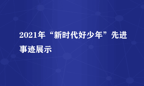 2021年“新时代好少年”先进事迹展示
