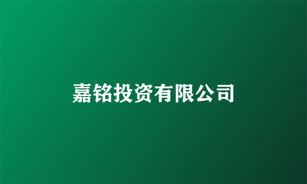 嘉铭投资有限公司
