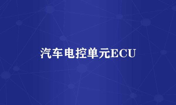 汽车电控单元ECU