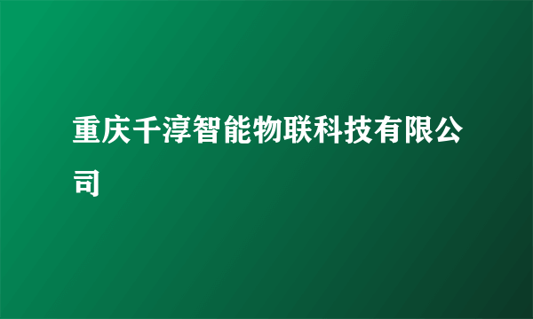 重庆千淳智能物联科技有限公司