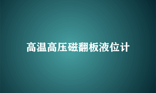 高温高压磁翻板液位计